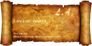 Levius Anett névjegykártya